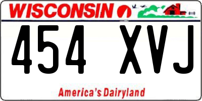 WI license plate 454XVJ
