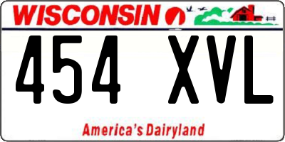WI license plate 454XVL