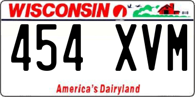 WI license plate 454XVM