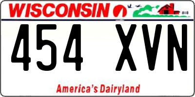 WI license plate 454XVN