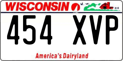 WI license plate 454XVP