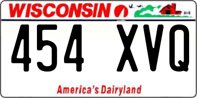 WI license plate 454XVQ