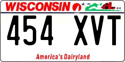 WI license plate 454XVT