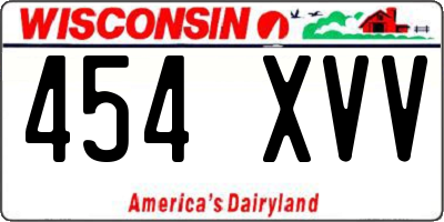WI license plate 454XVV