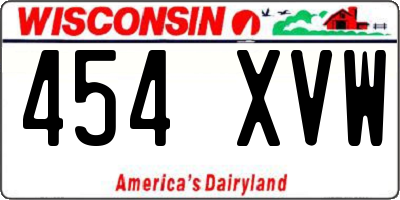 WI license plate 454XVW