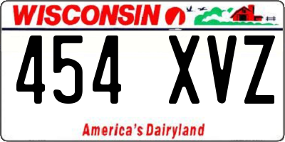 WI license plate 454XVZ