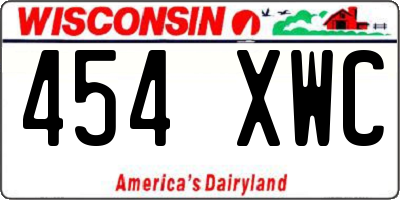 WI license plate 454XWC