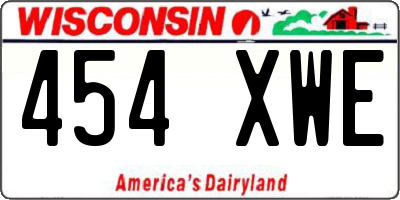 WI license plate 454XWE