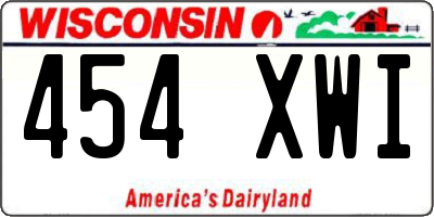 WI license plate 454XWI