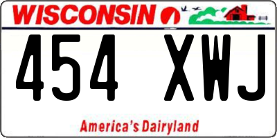WI license plate 454XWJ