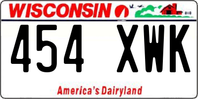WI license plate 454XWK