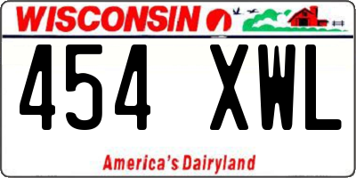 WI license plate 454XWL