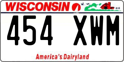 WI license plate 454XWM