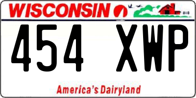 WI license plate 454XWP