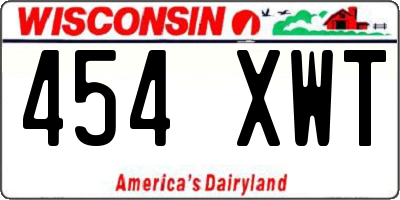 WI license plate 454XWT