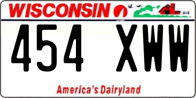 WI license plate 454XWW