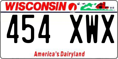WI license plate 454XWX