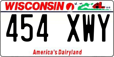 WI license plate 454XWY
