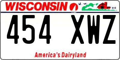WI license plate 454XWZ
