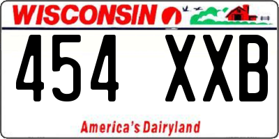 WI license plate 454XXB