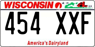WI license plate 454XXF