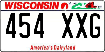 WI license plate 454XXG
