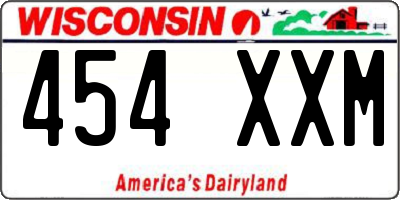 WI license plate 454XXM