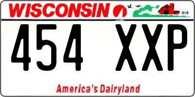 WI license plate 454XXP
