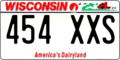 WI license plate 454XXS