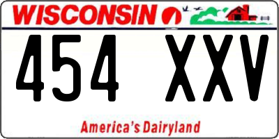 WI license plate 454XXV