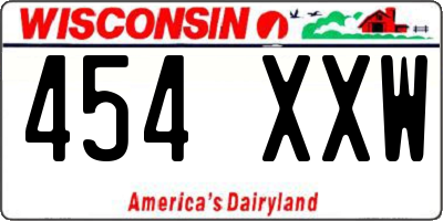 WI license plate 454XXW