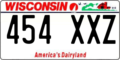 WI license plate 454XXZ
