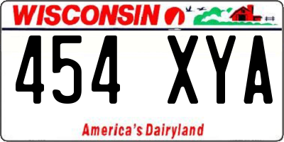 WI license plate 454XYA