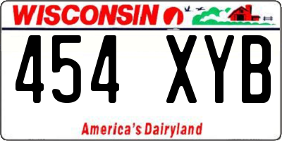 WI license plate 454XYB