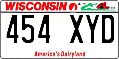 WI license plate 454XYD