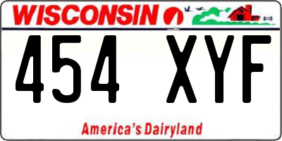 WI license plate 454XYF
