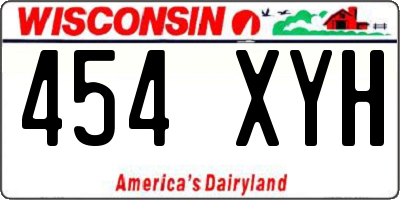WI license plate 454XYH