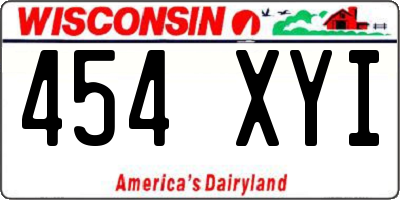 WI license plate 454XYI