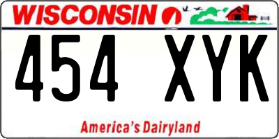 WI license plate 454XYK