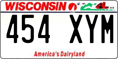 WI license plate 454XYM