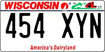 WI license plate 454XYN