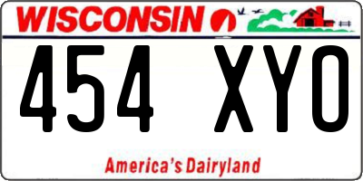 WI license plate 454XYO