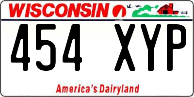 WI license plate 454XYP