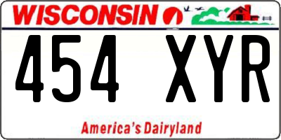 WI license plate 454XYR