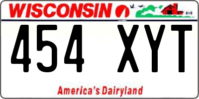 WI license plate 454XYT