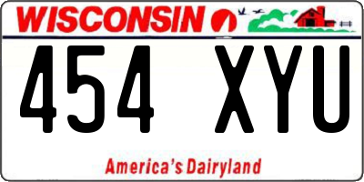 WI license plate 454XYU