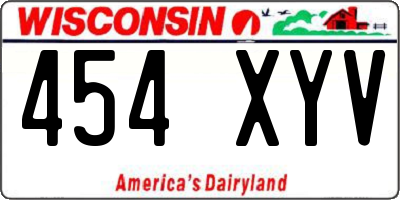 WI license plate 454XYV