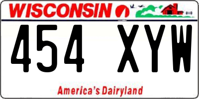 WI license plate 454XYW