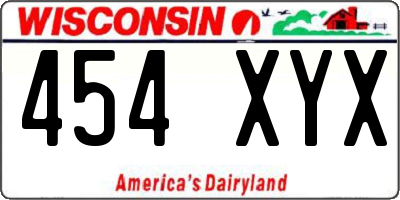 WI license plate 454XYX