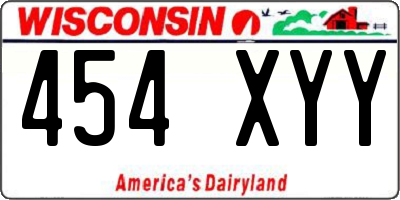 WI license plate 454XYY